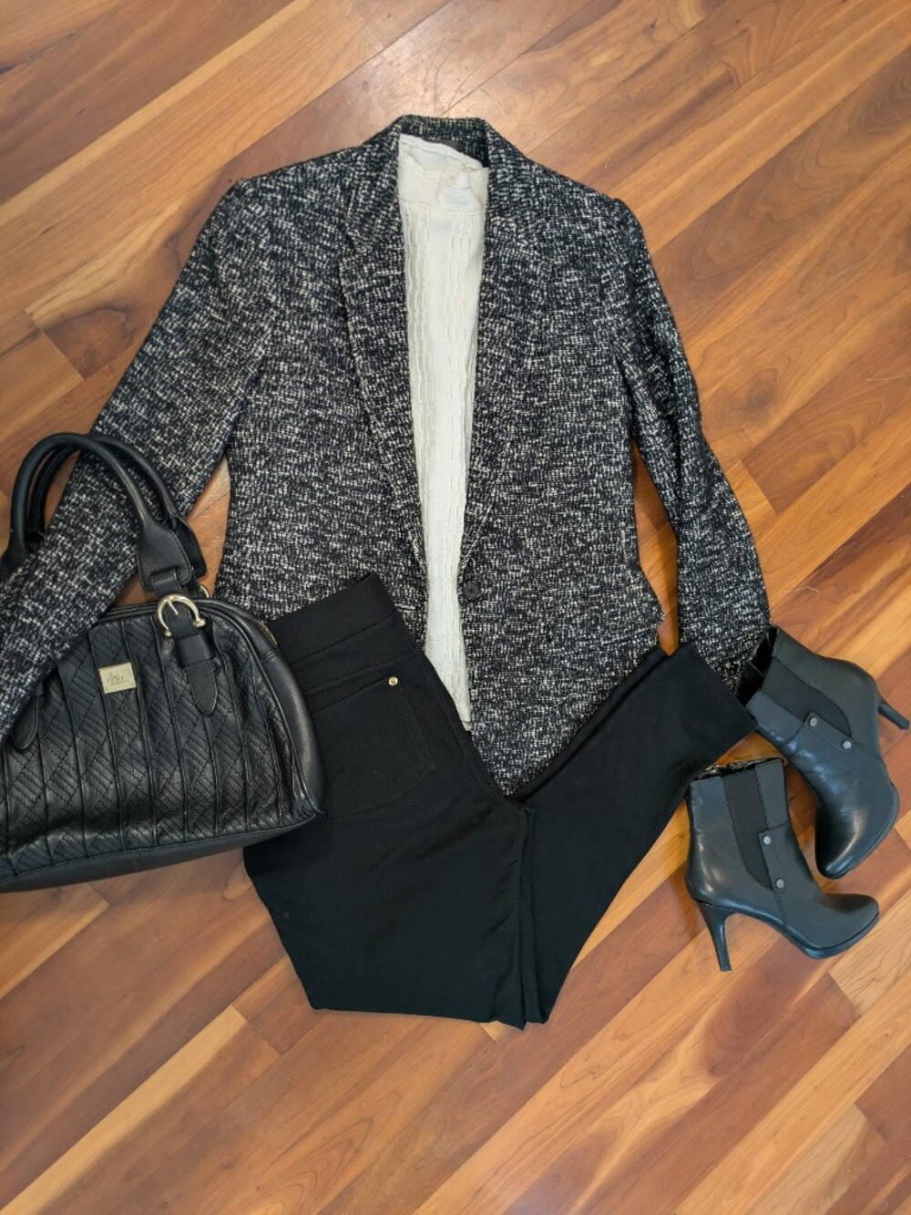 Wilfred Black & White Tweed Blazer Jacket